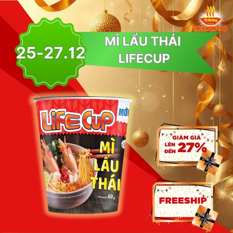  Thùng 24 Ly Mì Lẩu Thái Life Cup 60gram ly 