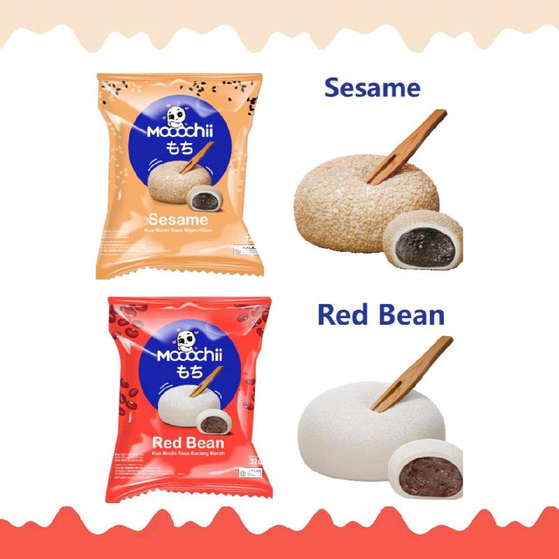 Mochi 2 Rasa Sesame (Ketan Hitam) + Red Bean (Kacang Merah) Isi 24 ...