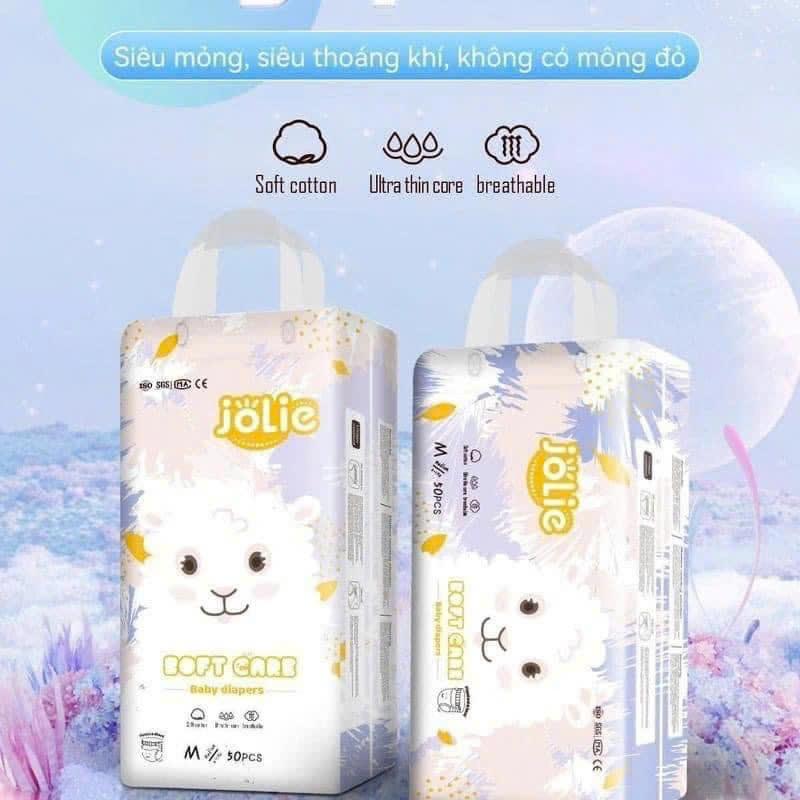 combo 2 bịch bỉm jolie , 100 chiếc bỉm quần , bỉm dán mỏng nhẹ , mèm êm thám từ 500-700ml , màn thấm 5D , Suất anh
