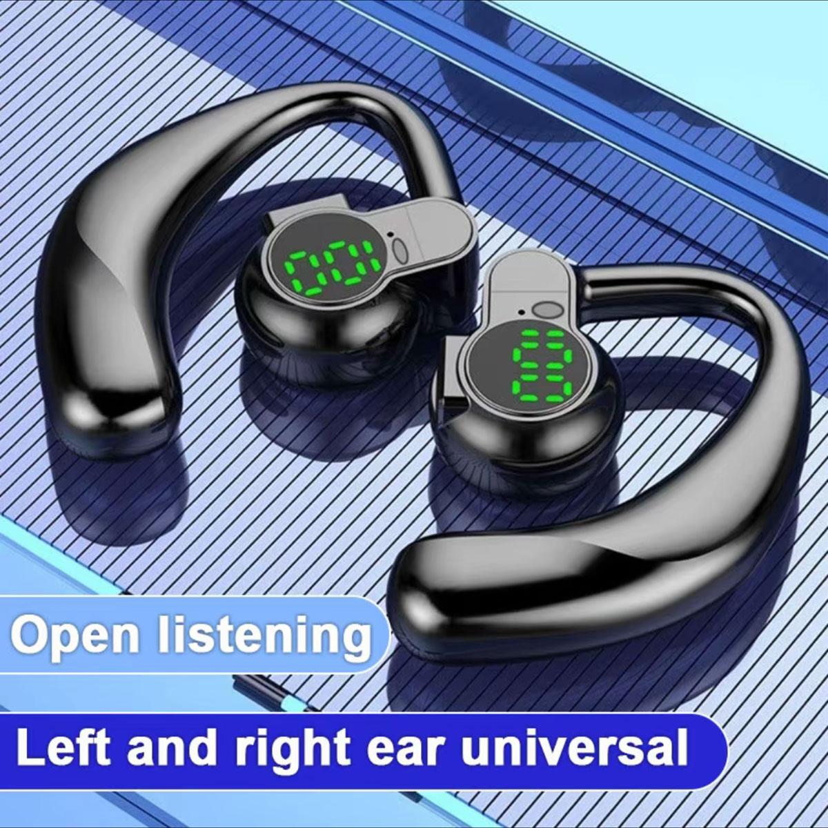 Saury D1 Bone Conduction Wireless Headphones 180 Degree Rotatable Bluetooth Handsfree Ear Hooks Noise Canceling Earphones with Microphone