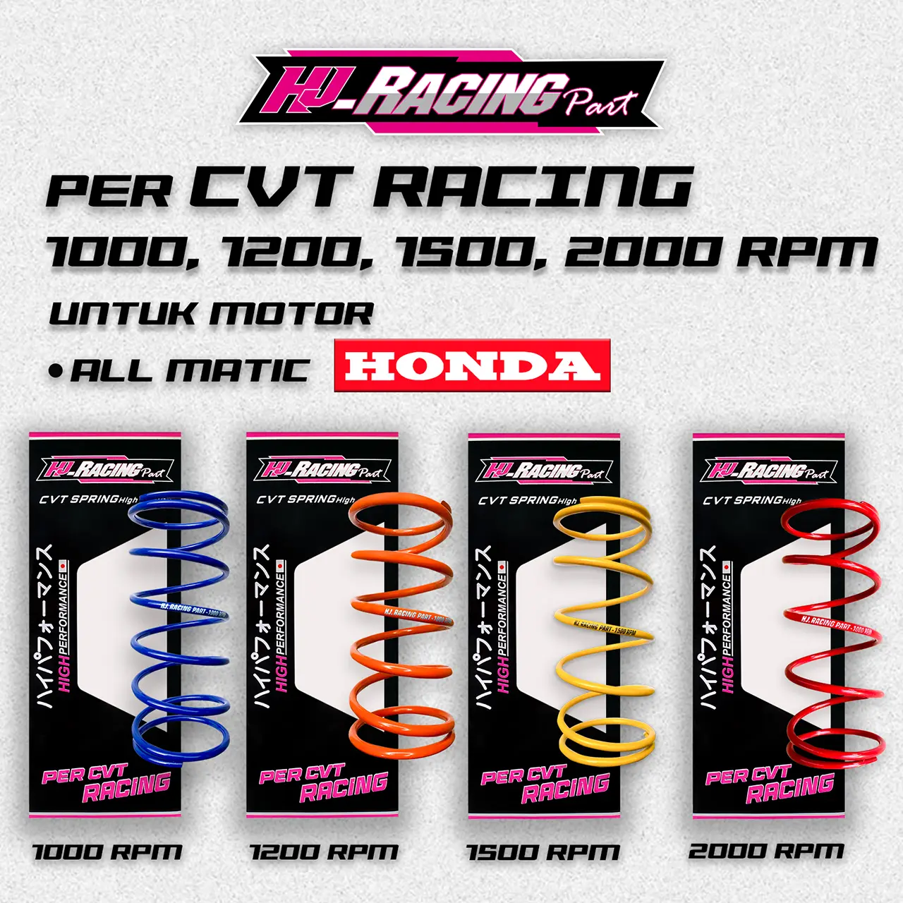 PER CVT HJ RACING PART (ALL MATIC HONDA) 1000 RPM 1200 RPM 1500 RPM 2000 RPM Karbon Motorcycle