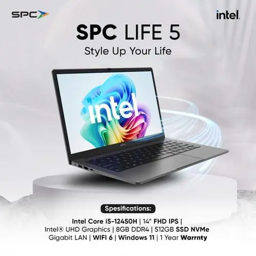 LAPTOP SPC LIFE 5 X STYLE 5 INTEL CORE I5 12450H RYZEN 5 3500 16GB 1TB 512GB SSD W11PRO OFFICE 14.0FHD IPS - SLIMBOOK VIVOBOOK HYPE