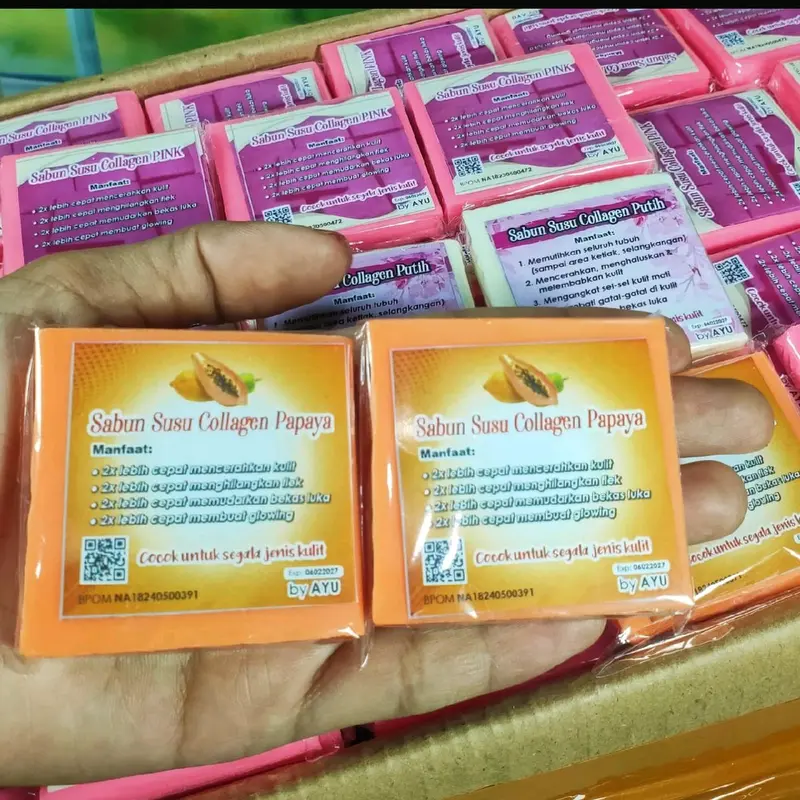 Promo 12pcs/1 Lusin  sabun susu collagen sabun pemutih memudarkan bekas luka 1
