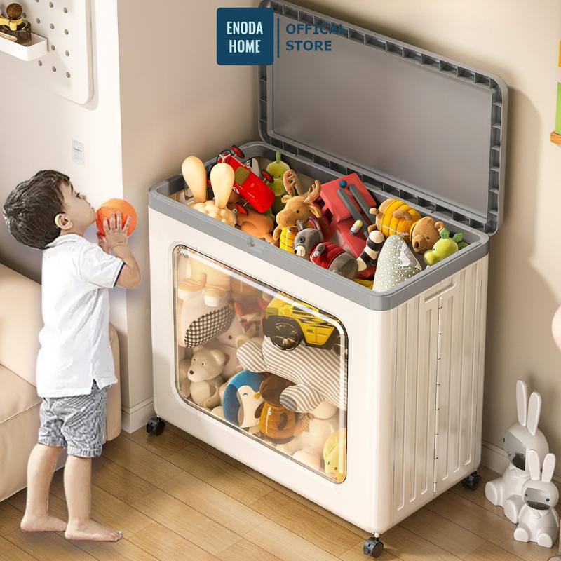  Hộp Nhựa Hai Cửa Gấp Gọn Đựng Quần Áo Thùng Đựng Chăn Mền Cửa Trong Suốt Có Bánh Xe Tiện Lợi Q431 