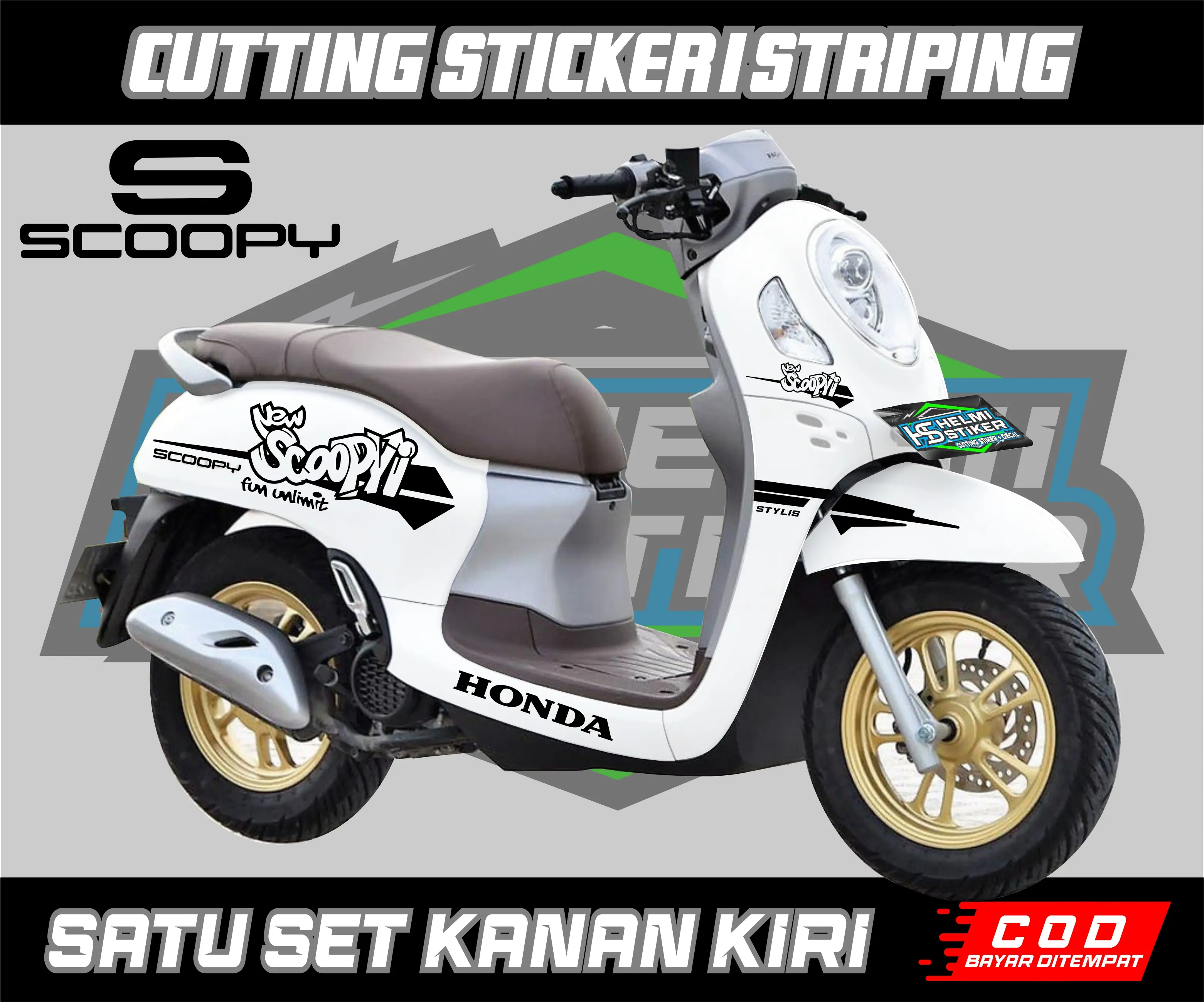 STRIPING STRIP CUTTING STICKER HONDA SCOOPY ALL NEW PRESTIGE LIS VARIASI STIKER Motorcycle