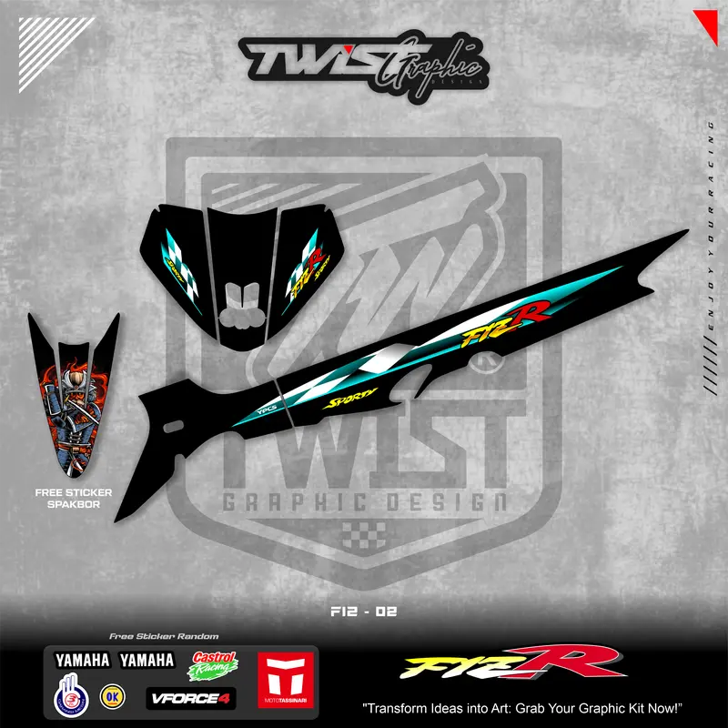 Stiker Striping Fiz R Custom Hologram Crome untuk Kendaraan Anda - Motorcycle 5