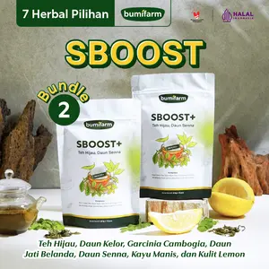 (Bundling 2) SBOOST - Teh Hijau Premium Daun Kelor & Daun Senna by BUMIFARM Official Store