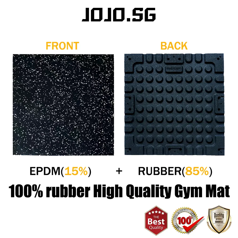 Locks Rubber Gym Floor Mat 20mm High-Density EPDM Exercise Mat Workout Equipment Shock Absorbing Mat