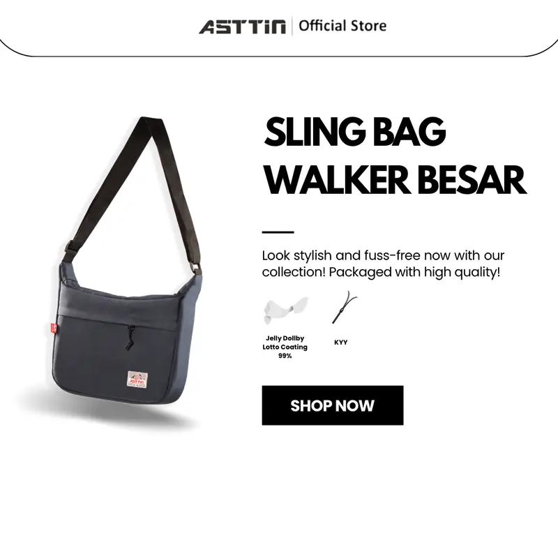 Tas Selempang  Walker RR (Kecil) Uniseks Canvas Series Original Asttin Pria 1