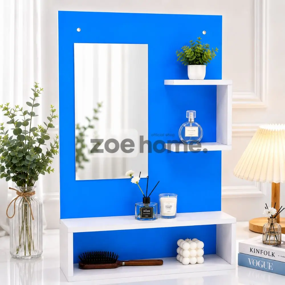 Rak Cermin Gantung Makeup Putih Pink Hitam Biru Ungu Pink Cermin Kaca Rak Penyimpanan Aksesoris Kamar Ruangan Kamar Mandi  Ruang Tidur Perlengkapan Rumah Tangga Hiasan Dinding Furniture