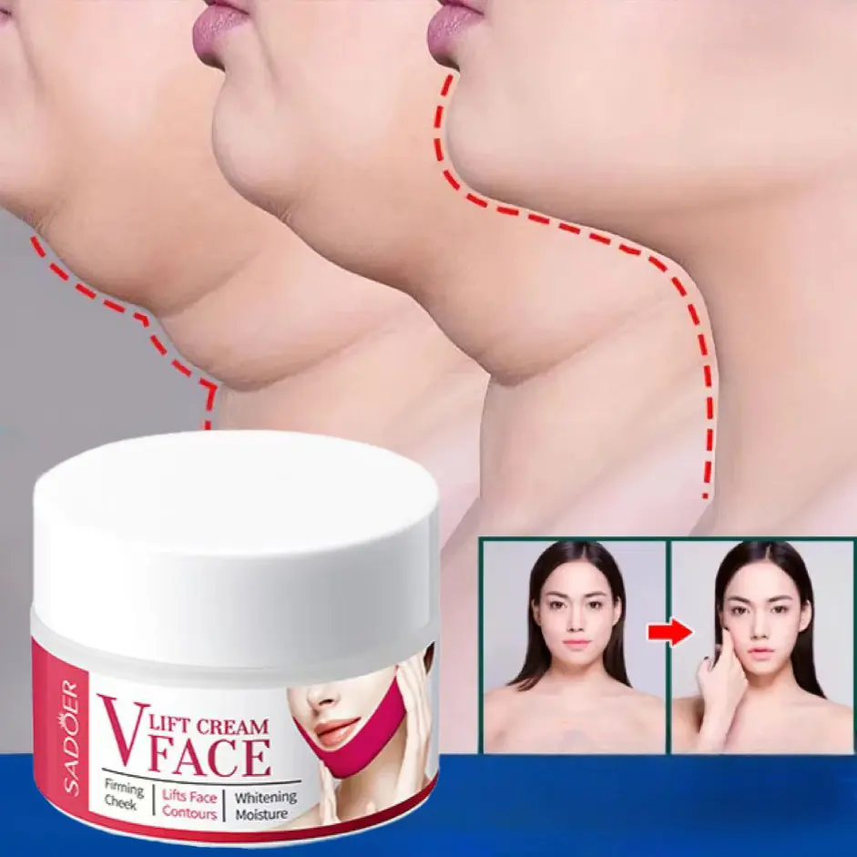 SADOER face-lift cream Krim Pembakar Lemak Dagu thin V face cream Membentuk V Shape Pria dan Wanita remover masseter double chin anti-aging beauty care