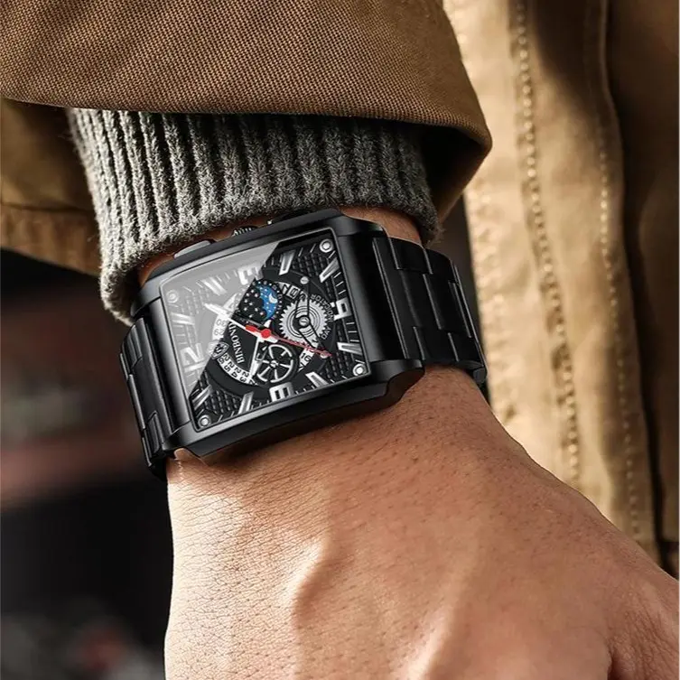 BINBOND 6575 Jam Tangan Pria Anti Air Original 100% Sport Fashion Stainless Steel Quartz Cowok Waterproof Watch Hadiah 4