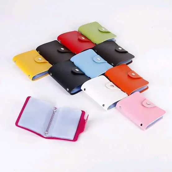 Dompet Kartu Kancing Polos 24 Slot Kartu Kulit 2