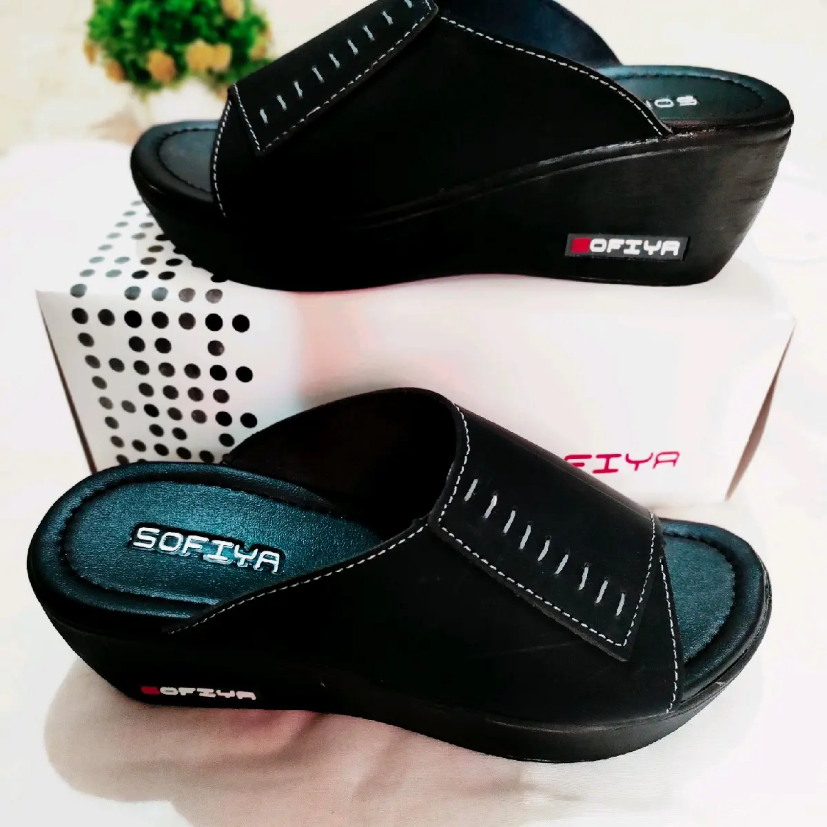 sandal sofiya wedges 6 cm mosel kekikinian