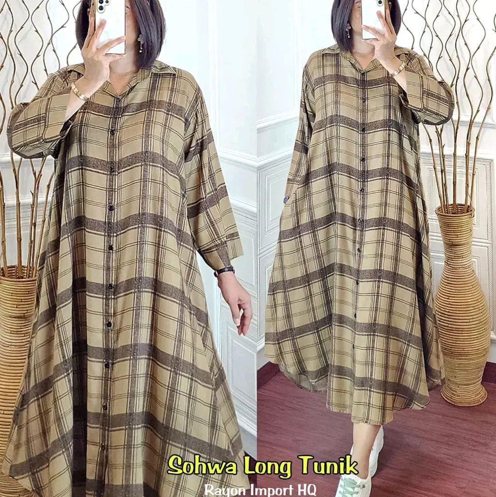 Sofwa Adelia Lioni long tunik jumbo by marsella bahan rayon import LD 130 cm adem nyaman dipakai
