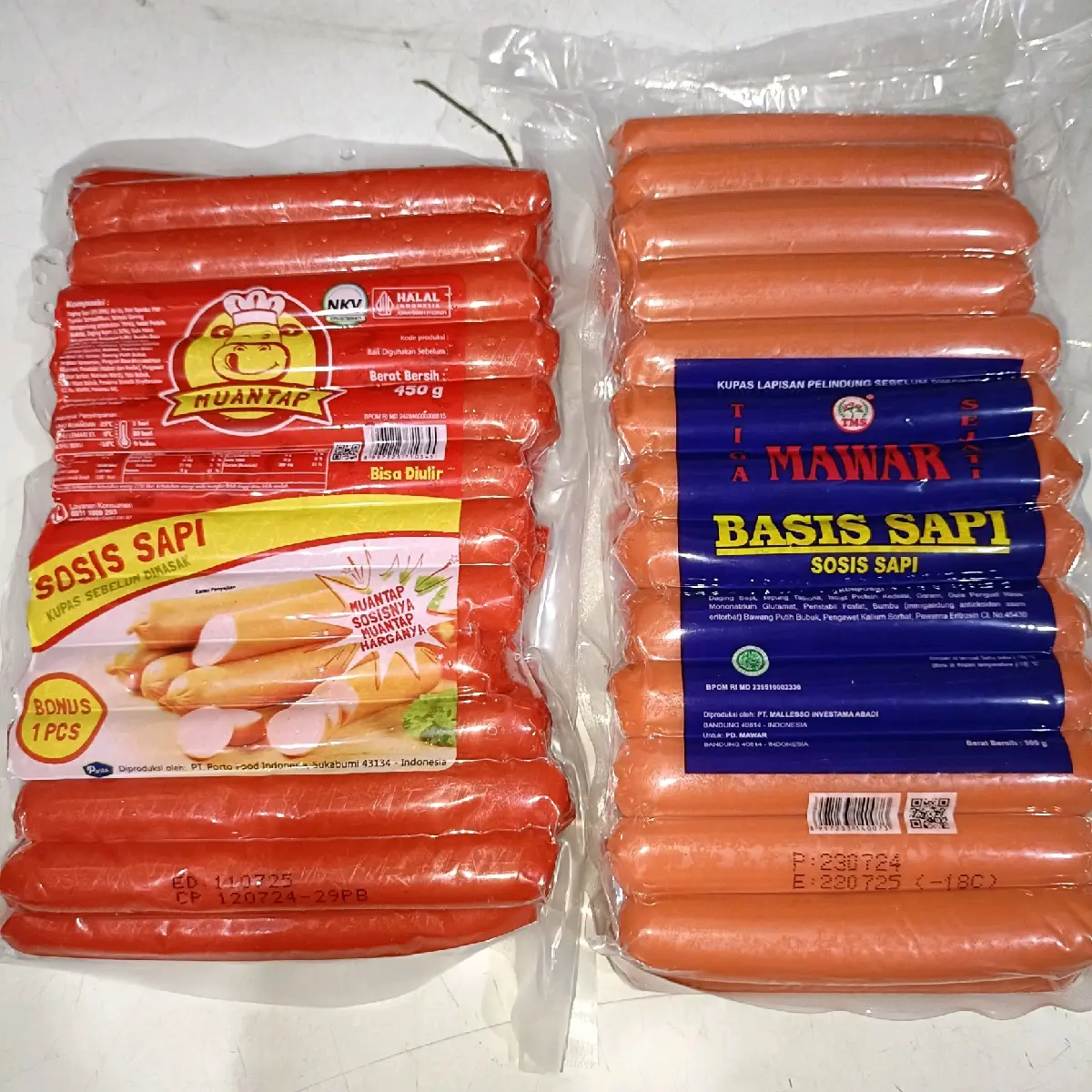 Paket 2pack Sosis Sapi [1pack isi 25] -sosis uk kecil- Daging Sapi - Mawar Lebih Banyak Aci - Food
