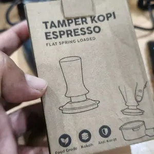 One Two Cups Tamper Kopi Espresso Flat Base Spring Loaded - FEN59