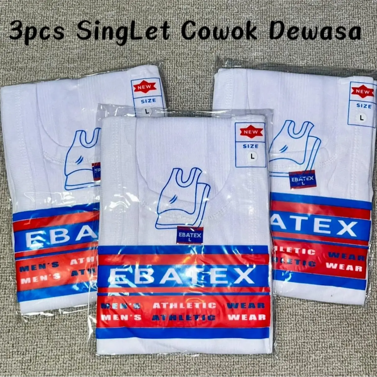 3pcs Kaos Dalam Pria Dewasa| Singlet Pria | Kaos Dalam Cowok | Singlet Cowok | Kaos Dalam Putih Polos | Singlet Putih Polos | Kaos Dalam Polos