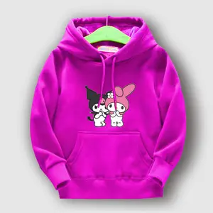 Sweater Hoodie Anak Perempuan Usia 2-12 Tahun Motif Kuromi Melody Cute Style Fleece Tebal Lembut Fashion Cewek Kekinian
