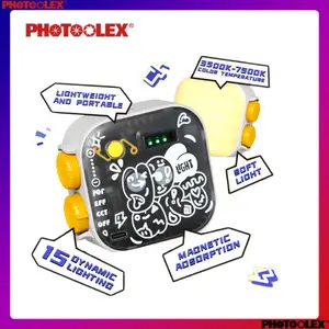 PHOTOOLEX Tofu Light – Lampu LED Kamera Portable 3500–7500K (Dual Color Temperature)  2000mAh Soft Light untuk Konten Kreator & Fotografi, Bukan RGB