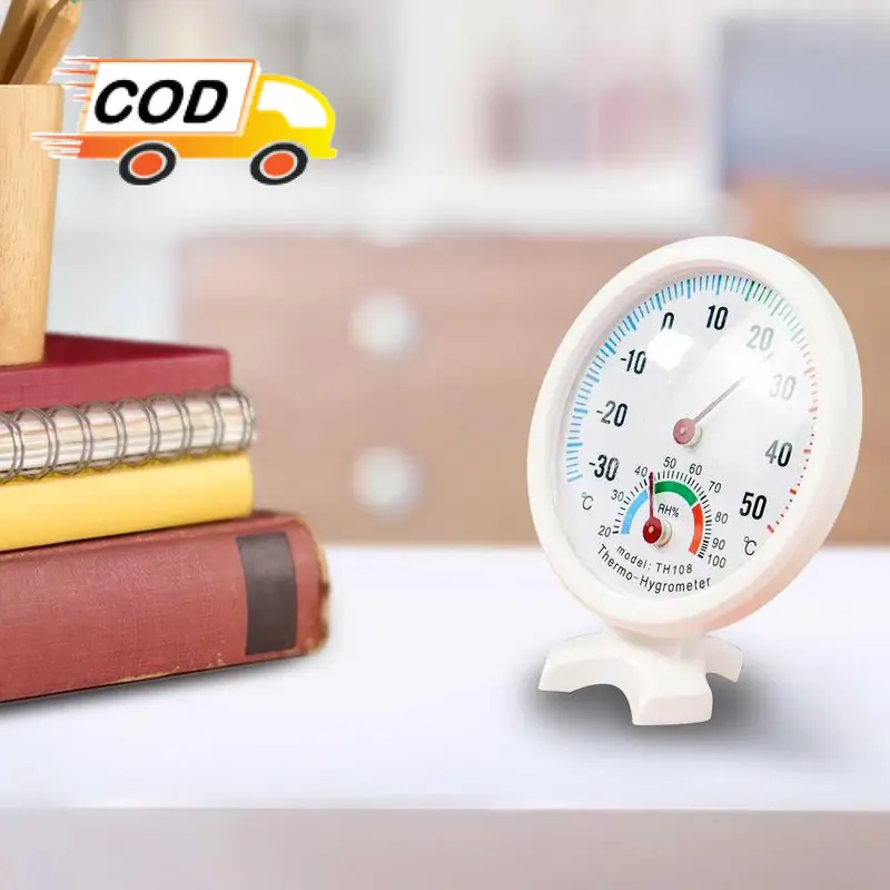 Termometer Alat Pengukur Suhu Temperature Hygrometer Kelembaban Analog Akurat Humidity Monitor Ruangan dengan Bracket Stand 5
