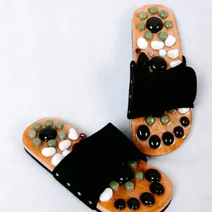 Sandal Untuk Kesehatan Pereda Rematik Batu Alam - Sandal Terapi Kesehatan Dari Batu Giok - Sandal Untuk Penyakit Asam Urat - Sandal Refleksi Meredakan Nyeri Pegal Linu Untuk Pria Wanita Dewasa Kekinian Slop Capit Sendal