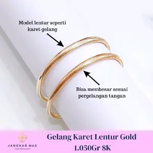 GELANG KARET LENTUR GOLD 8K 1.050GR