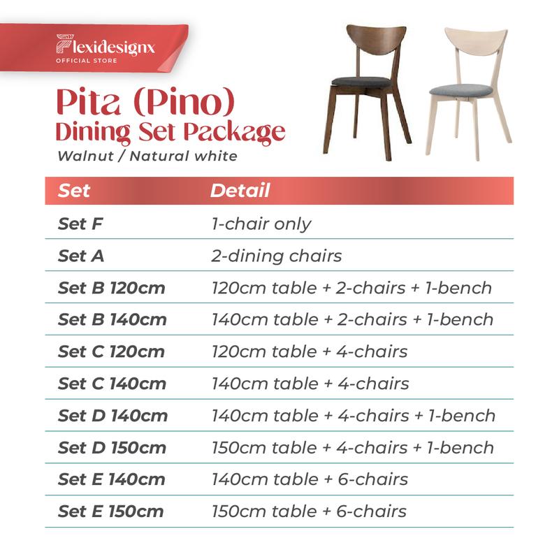 Product Introduction of Dining Chair 6 seat Wood 4 chairs Bench Solid Wood Material Promotion PINO Flexidesignx 7