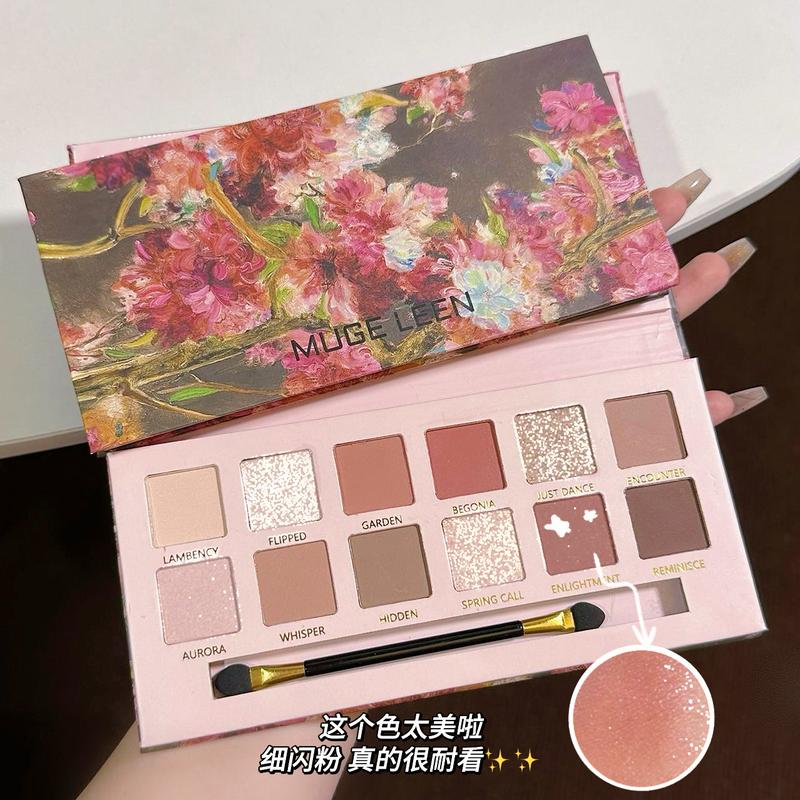  Bảng Phấn Mắt MUGE LEEN 12 Màu Sơn Dầu Hoa Bạch Dương Siêu Lấp Lánh Thích Hợp Trang Điểm Sân Khấu Lớp Hoàn Thiện Lì Không Thấm Nước Trang Điểm Màu Nude Hàng Ngày Phấn Mắt Màu Đất 