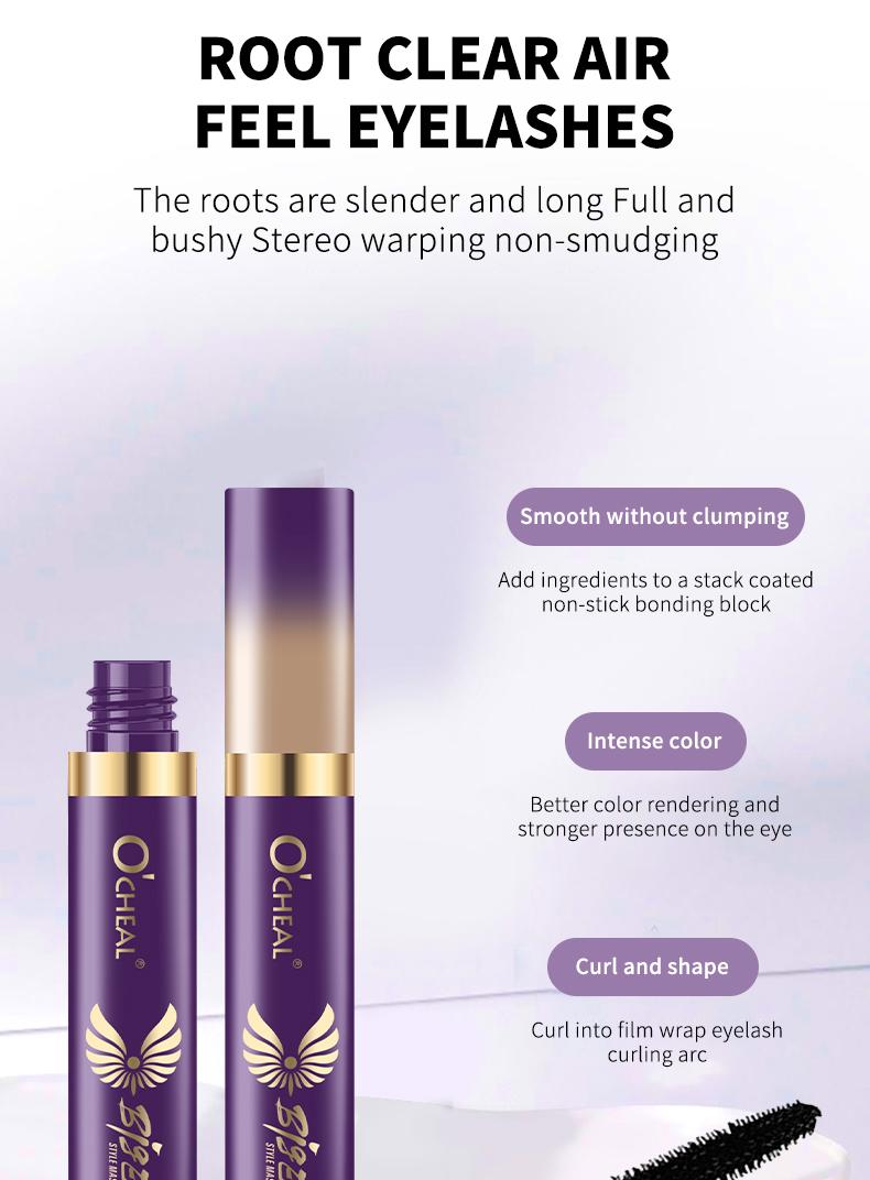 Product Introduction of O‘CHEAL 4D Silk Fiber Black Mascara Waterproof Volumizing Curling Mascara Lengthening Mascara Long Lasting Makeup Fuller Lashes 7