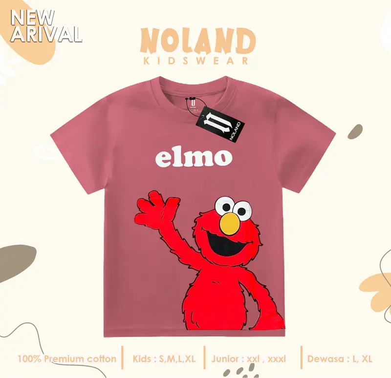 KAOS MOTIF ELMO SERIES  1-14 Tahun & dewasa 2