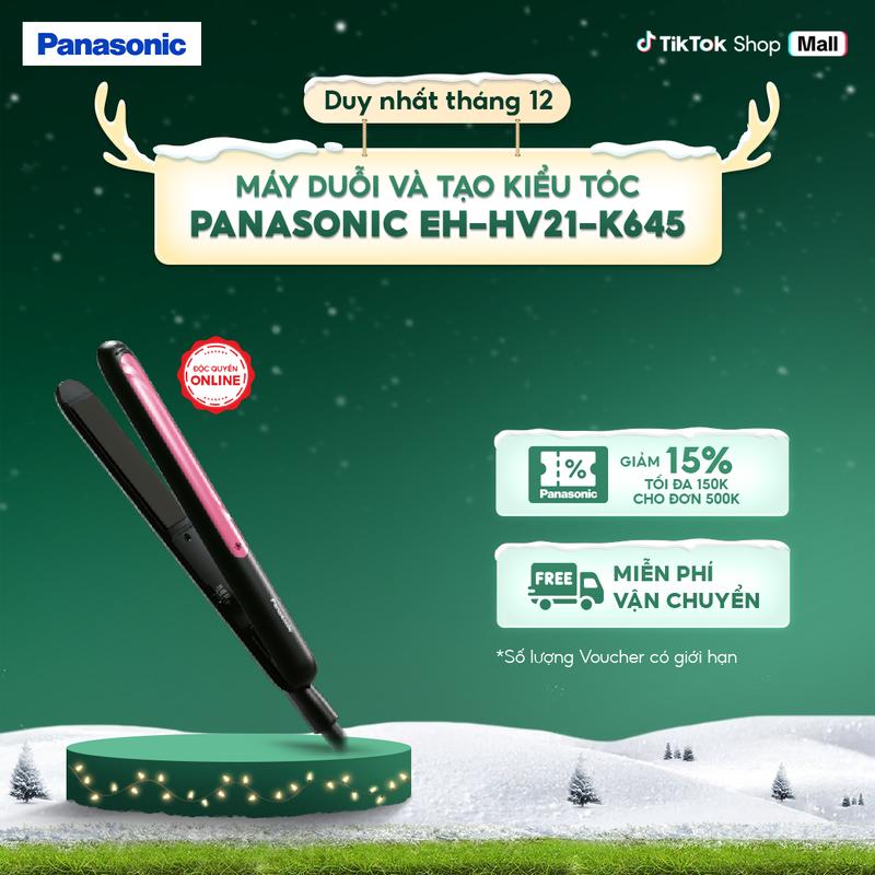  Máy Duỗi và Tạo Kiểu Tóc Panasonic EH-HV21-K645 - Bản Là Trượt Keratin Và Dầu Dừa Phân Bổ Nhiệt Đều - Tạo Kiểu Nhanh Chóng – Bảo Hành Chính Hãng 12 tháng 
