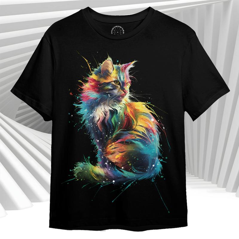 3DimensionWear T-Shirt 3D Abstract Art Cat - DT0037 0
