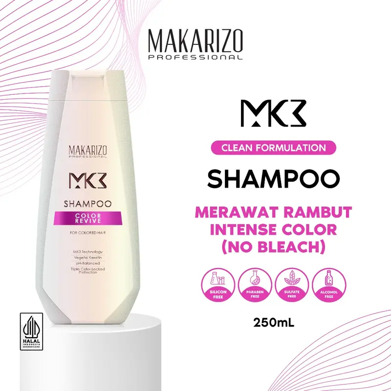 Makarizo Professional MK3 Color Revive Shampoo 250ml - Shampoo Khusus Rambut Berwarna Colored Hair Shampoo 0