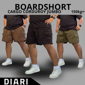 Celana Pendek Boardshort Cargo Kolor Corduroy Jumbo
