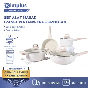 【SUPER DEALS】Simplus Wajan Anti Lengket 1 set 4 Wajan/ Penggorengan dan Panci Multifungsi/ Peralatan Masak Panci & Penggorengan Kompor Induksi/ Teflon Kompor Gas GUOJ030