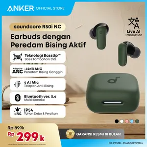 (NEW LAUNCH) Soundcore Anker R50i NC Earbuds Adaptive Noise Canceling Headset Earphone Bluetooth 5.4 TWS Low Latency for Game Long Battery 4 Mics IP54 -A3959