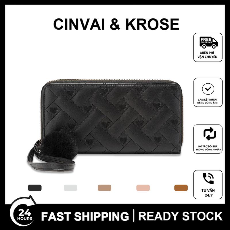 SHABILI Ví, ví nữ, ví nữ thêu kim cương mới, ví cầm tay, túi đựng điện thoại di động, vòng tay có thể tháo rời, vòng tay nữ có mặt dây chuyền pompom, phong cách Hàn Quốc, hợp thời trang Lady Clutch