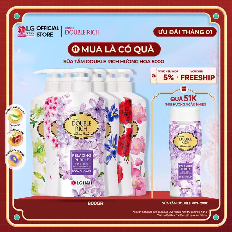   LG Daily Beauty Official  Sữa tắm hương hoa thiên nhiên Double rich 800g 