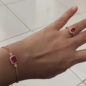 [LIVE ONLY]  CR-B22 Gelang  Rubi Copper Dilapisi Emas Putih  High Quality