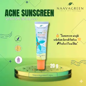 NAAVAGREEN Acne Sunscreen - Melindungi kulit berjerawat dari sinar UVA UVB - Sunblock Wajah