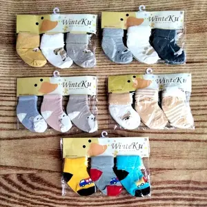 Kaos Kaki Bayi Winteku 0-12 Bulan - 3 Pasang (Kiri & Kanan) - Katun