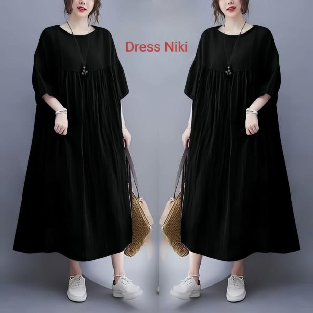 Niki Dress Midi Cantik Chibi Daster Rayon Premium  Jumbo Katun Nyaman Tebal Casual