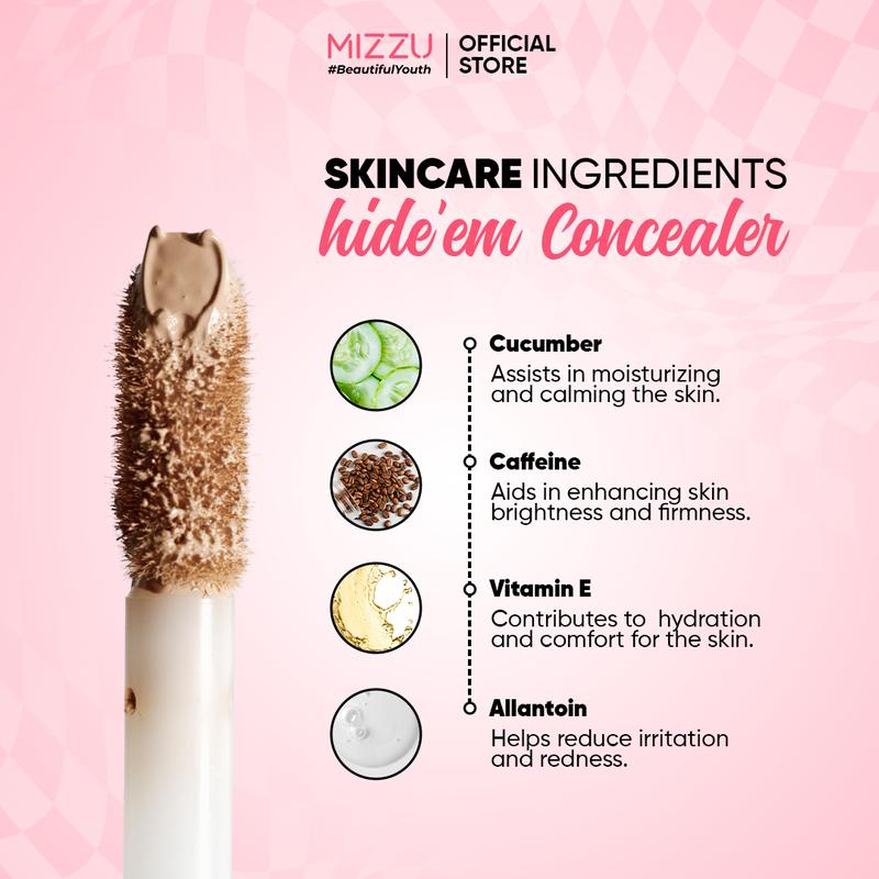 Mizzu Hide’em Contour And Concealer Beige - Concealer Corrector Wajah Foundation Hitam Lasting Mencerahkan 4