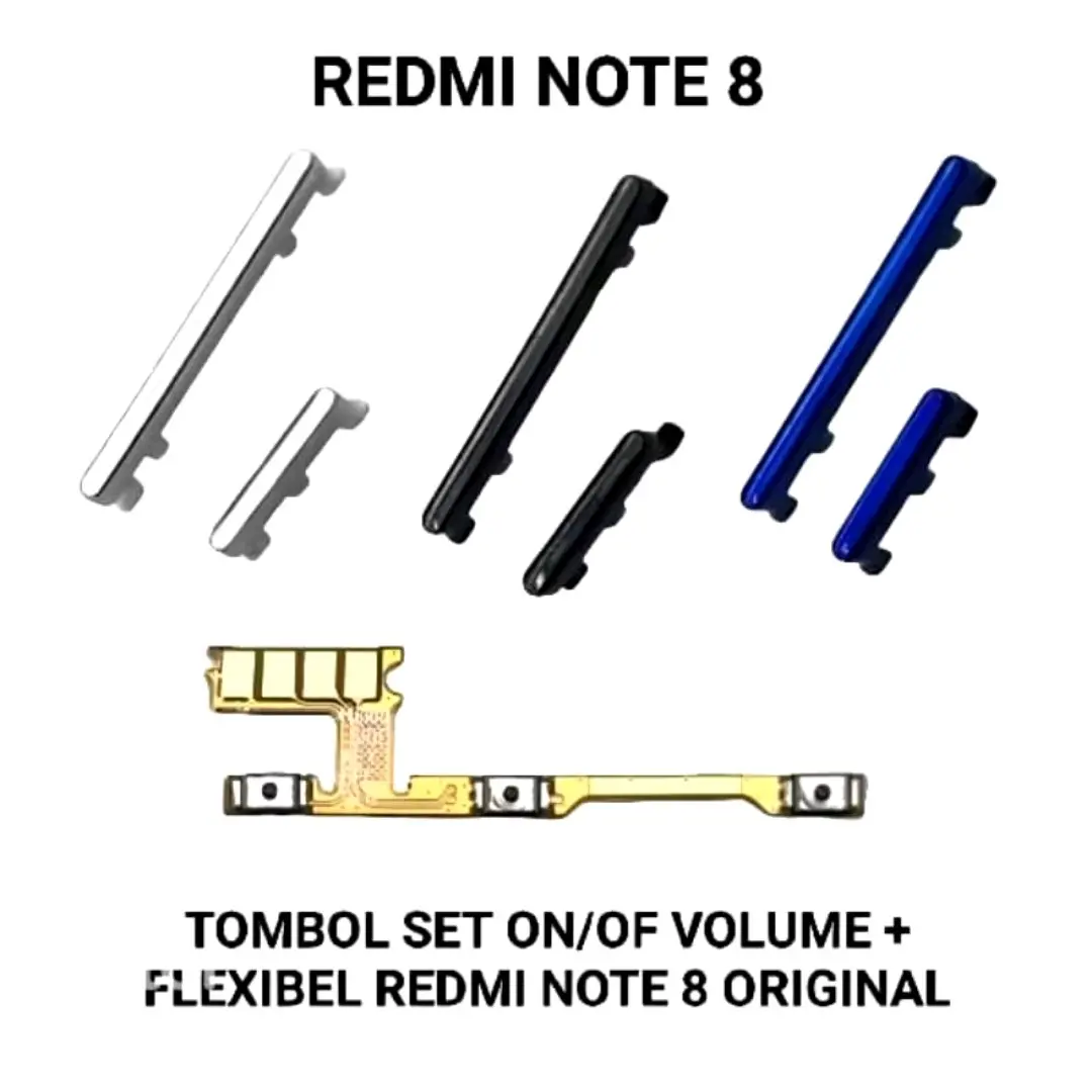 FLEXIBLE ON OFF VOLUME + TOMBOL LUAR COMPATIBLE REDMI NOTE 8 ( 1 SET )