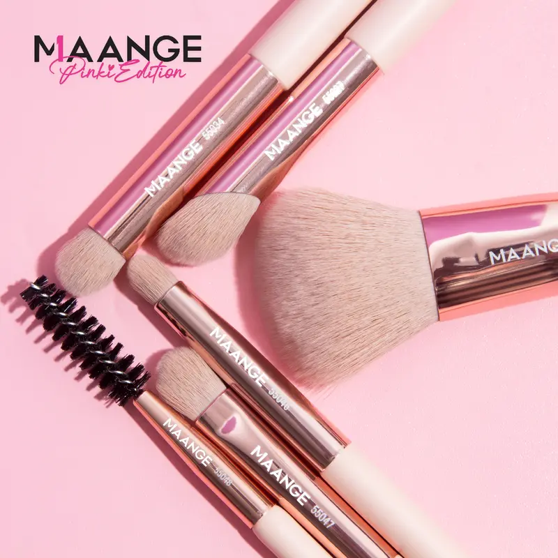 MAANGE PinkiEdition 10 Piece Daily Make up Brush Set + Box High Quality Brush Perfect for Gift MAG55075 7