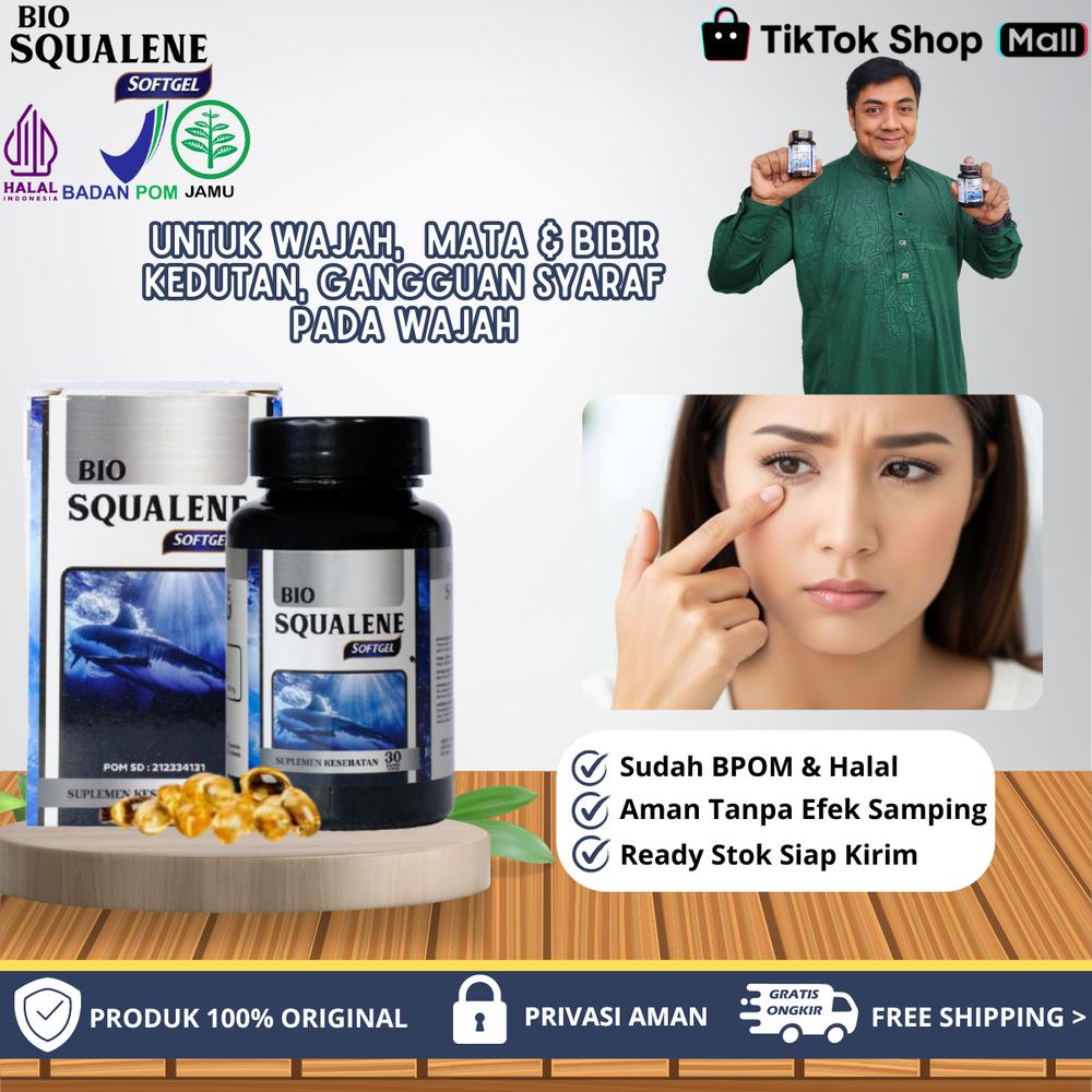 Bio Squalene - Untuk Wajah Kedutan Sebelah, Mata & Bibir Kedutan, Gangguan Syaraf Pada Wajah / Penyakit Hemifacial Spasm, Bels Palsy Bibir / Wajah Mencong