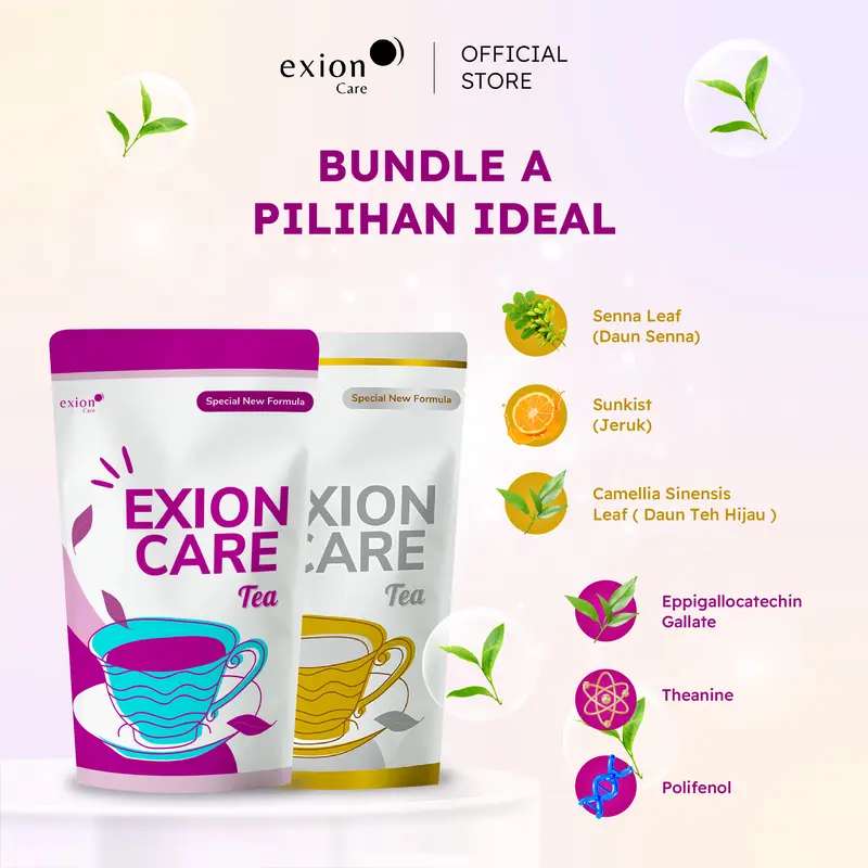 Exioncare Bundle (A) Exioncare Tea Purple Series - Isi 50gr & Gold Series - Isi 20 Teabag 0