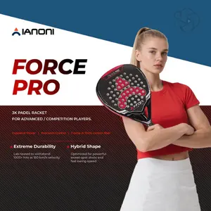IANONI Raket Padel Force Pro 3K Carbon Paddle Raket Padel IANONI Force Pro 3K Tennis Tenis Hybrid Shape & Extreme Durability