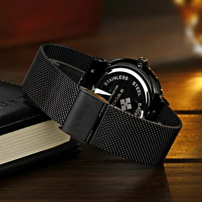 WWOOR-Men's Watch Đồng Hồ Thạch Anh Siêu Mỏng Cho Nam, Thương Hiệu Hàng Đầu, Không Thấm Nước, Có Lịch, Thời Trang Đeo Tay 2